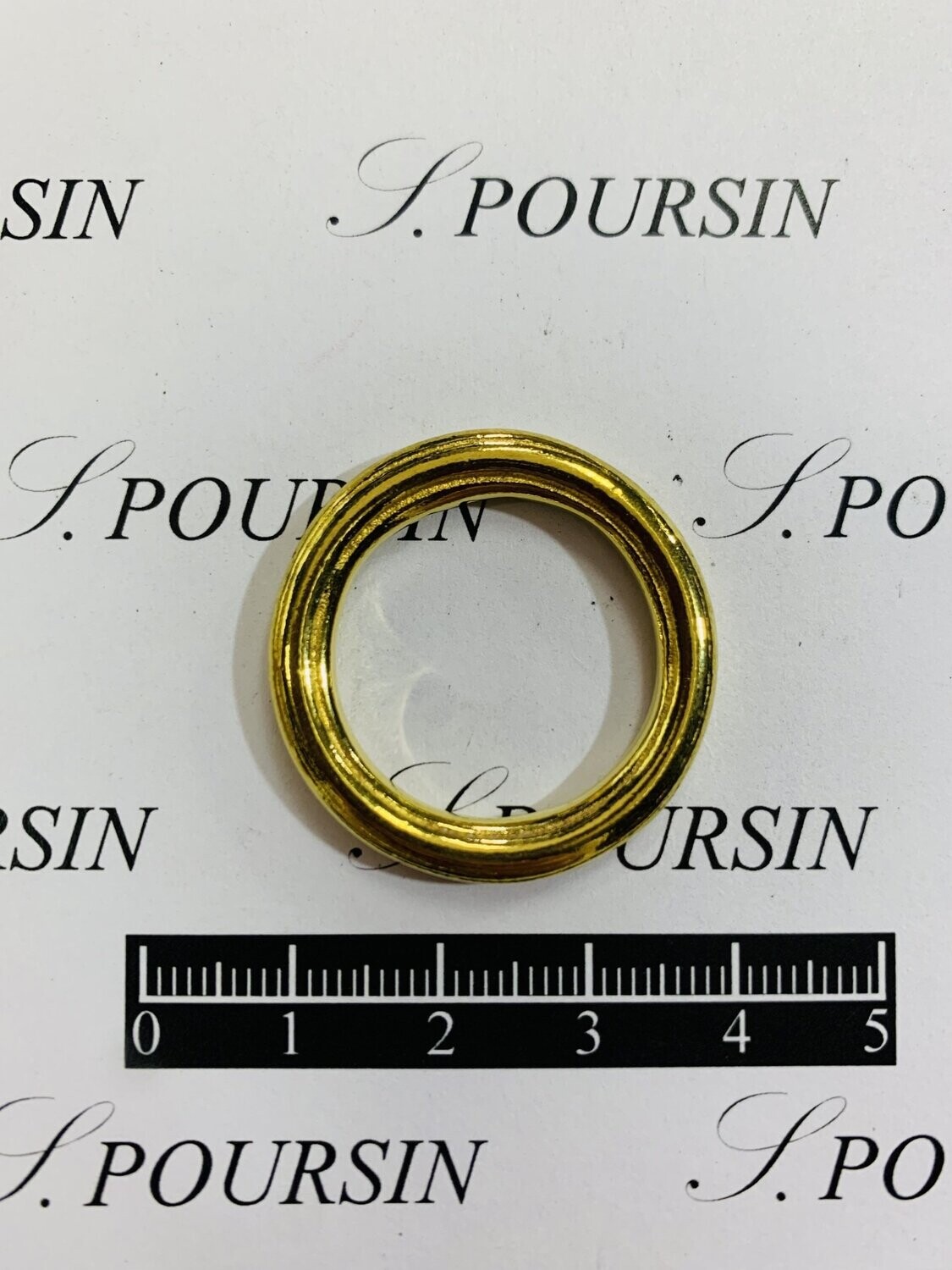 Anneau Fondu Baguette 21mm Laiton Poli Bille - lot de 2 pièces