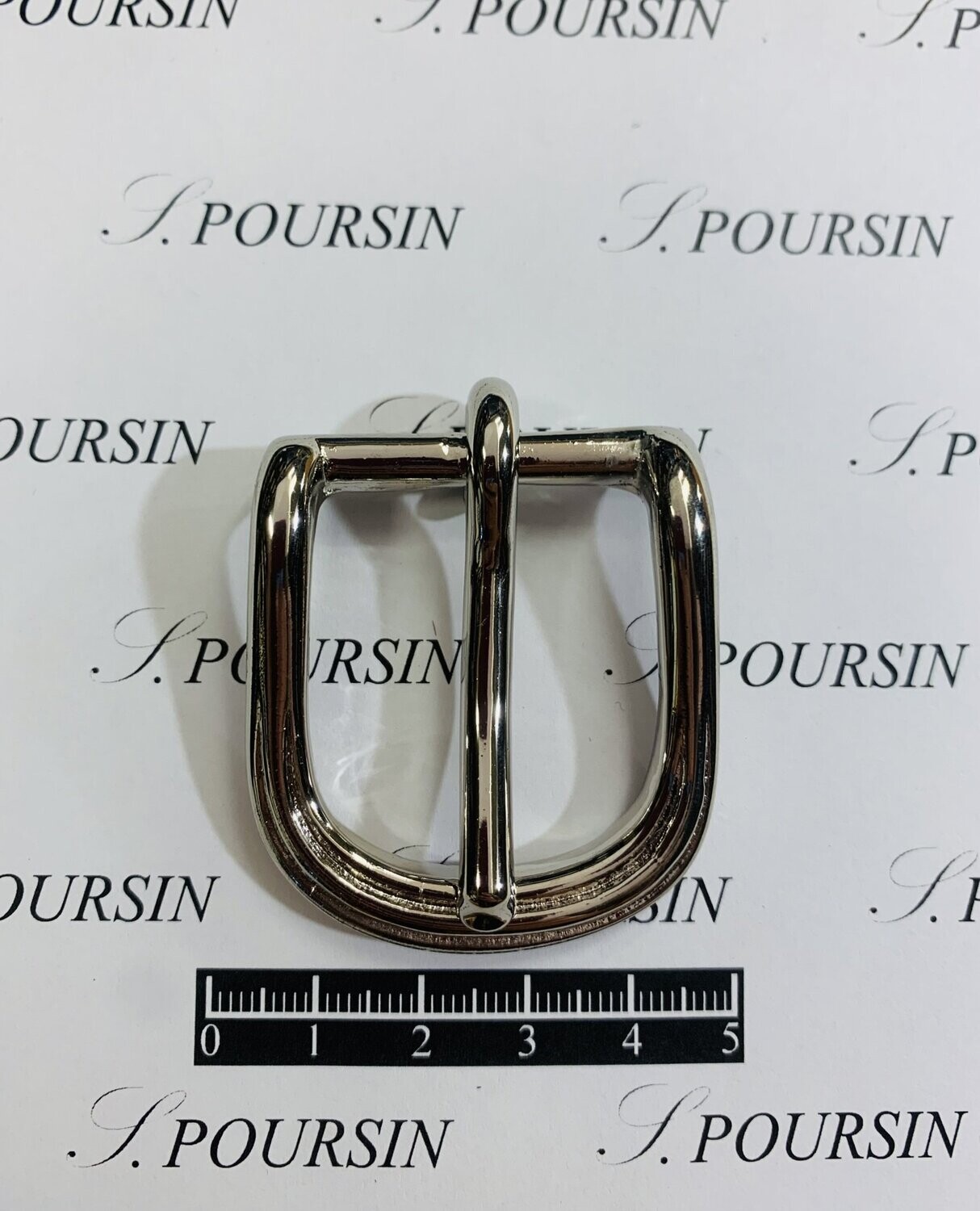 Boucle 1356/27 "Baguette" CH Laiton Poli Bille Nickel -  2 pièces