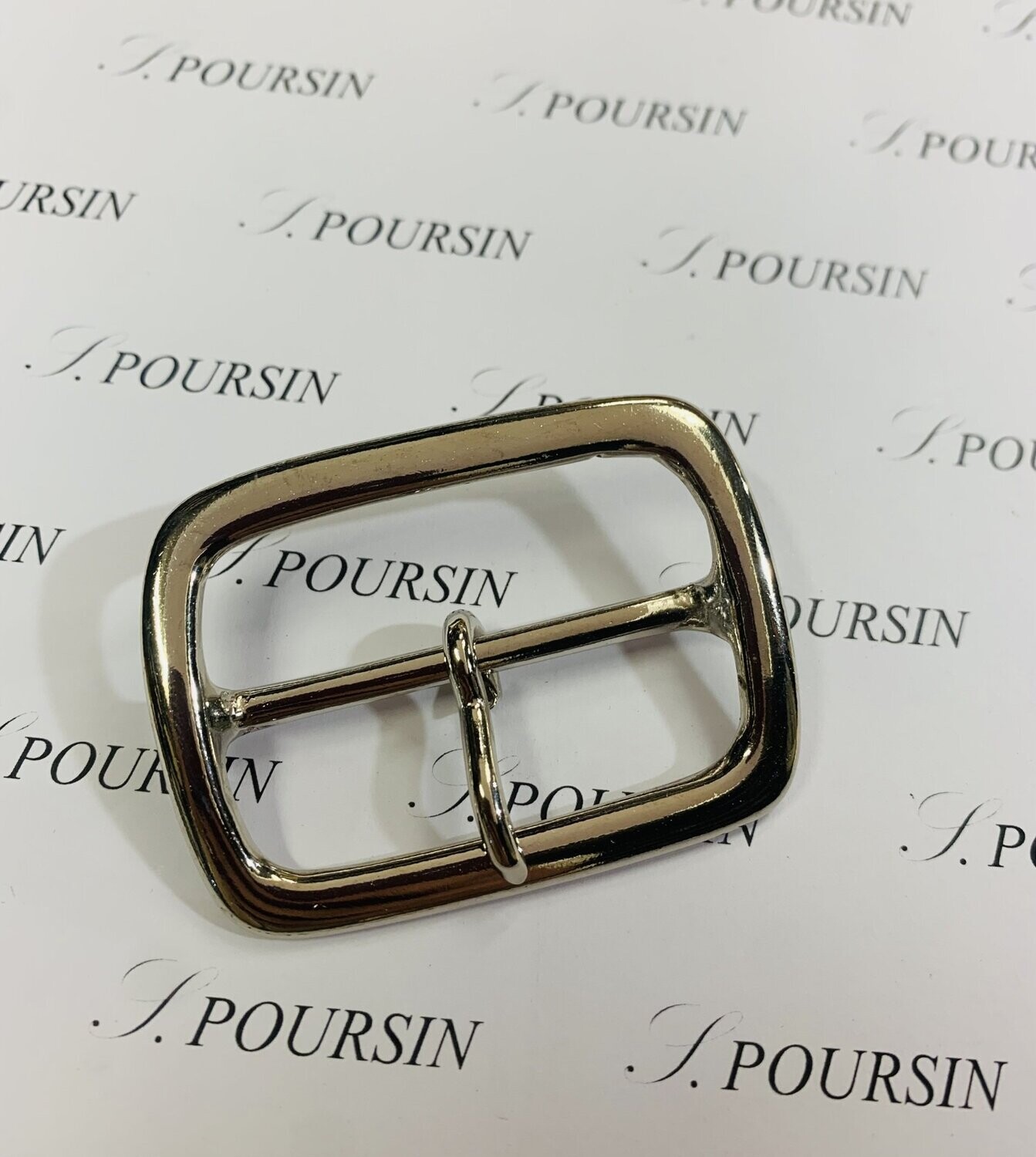 Boucle Méplat 45mm Laiton Poli Bille Nickel - lot de 2 pièces