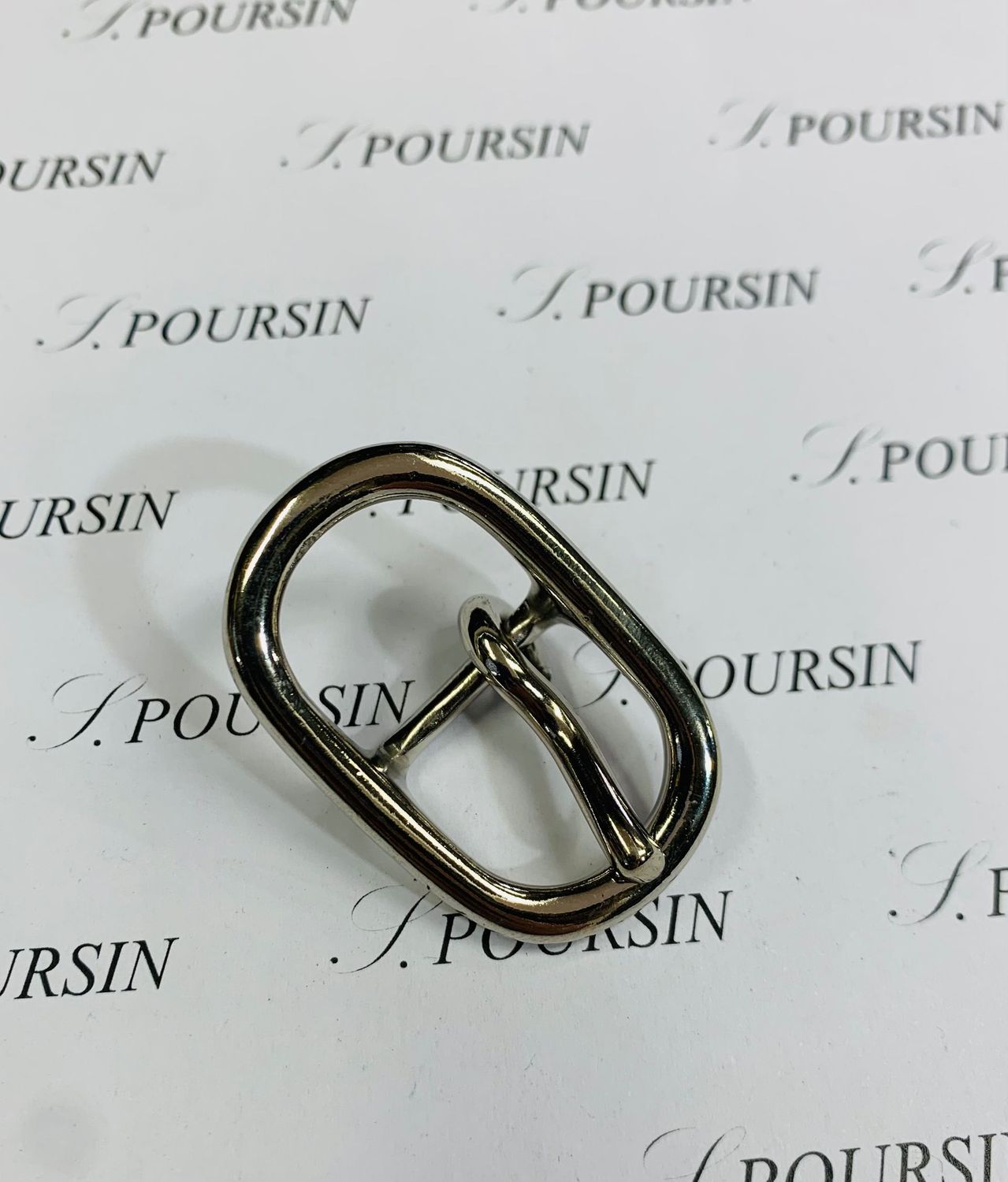 Boucle Double JA 18mm CH Laiton Poli Bille Nickel - lot de 2 pièces