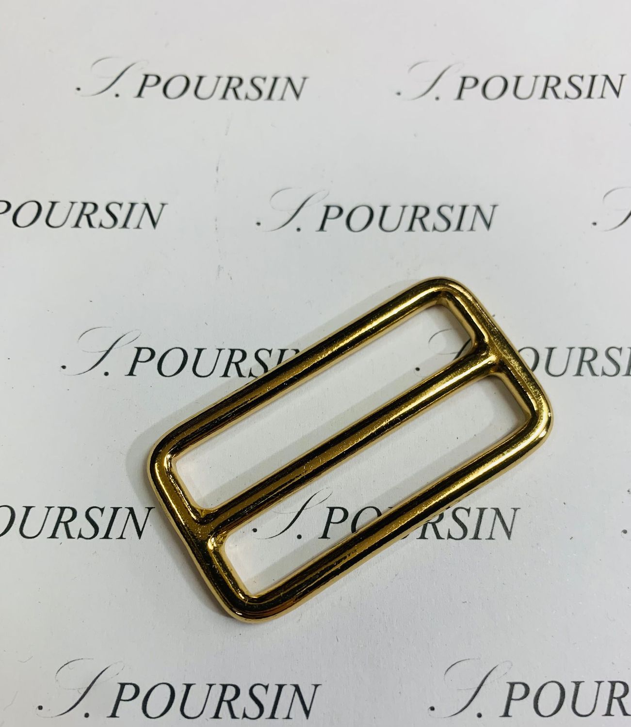 Dé à Barrette 40x39 (Coulant Dble) Soudé Laiton Poli Bille Doré 2N Verni - lot de 2 pièces