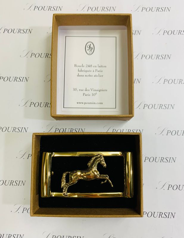 Boucle Double 248/25 "Cheval Cabrant" à Pont & Tenon Laiton Poli Main Verni  - 1 pièce