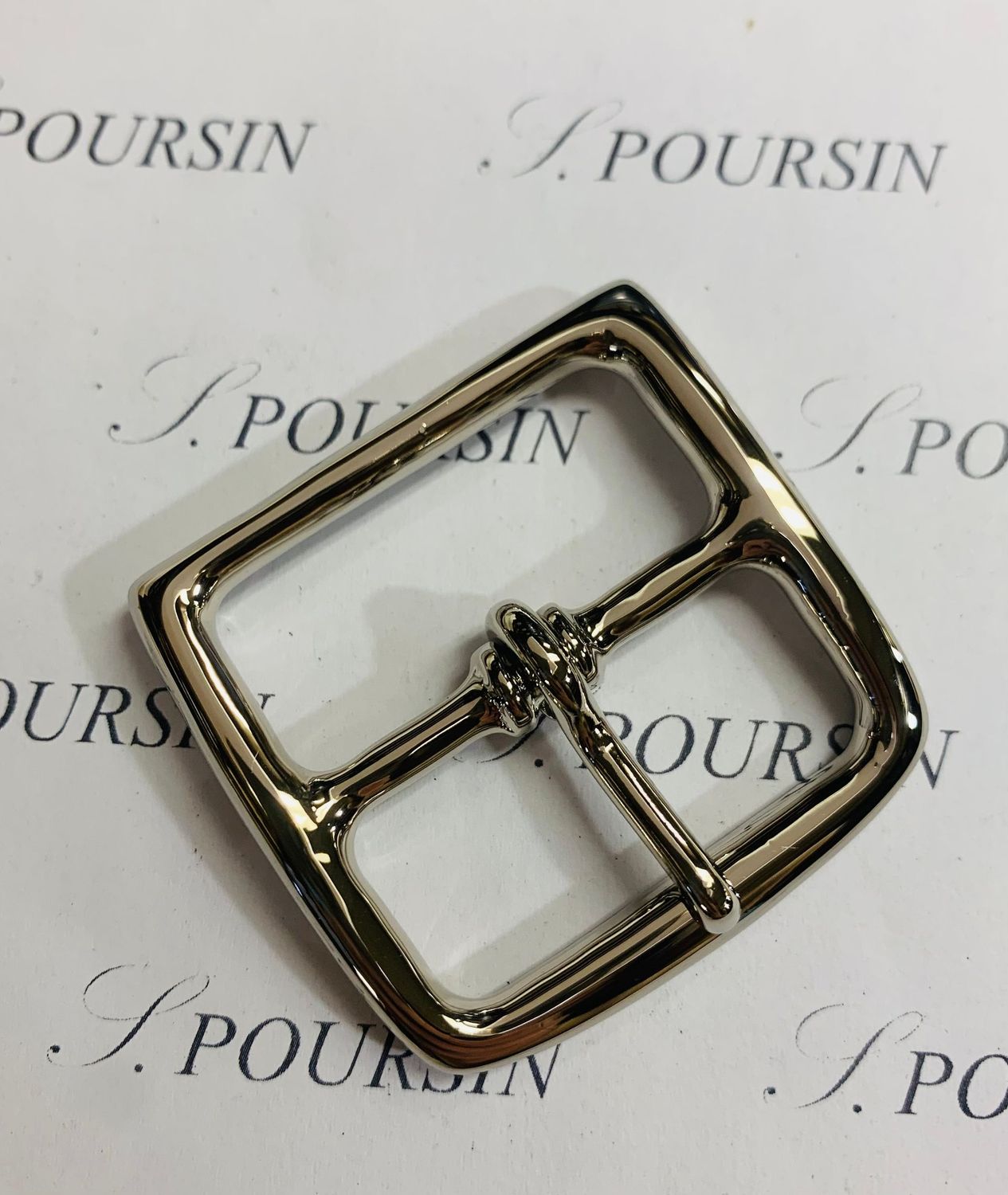 Boucle Etrivière 35mm Ceinture Laiton Poli Nickel  - 1 pièce