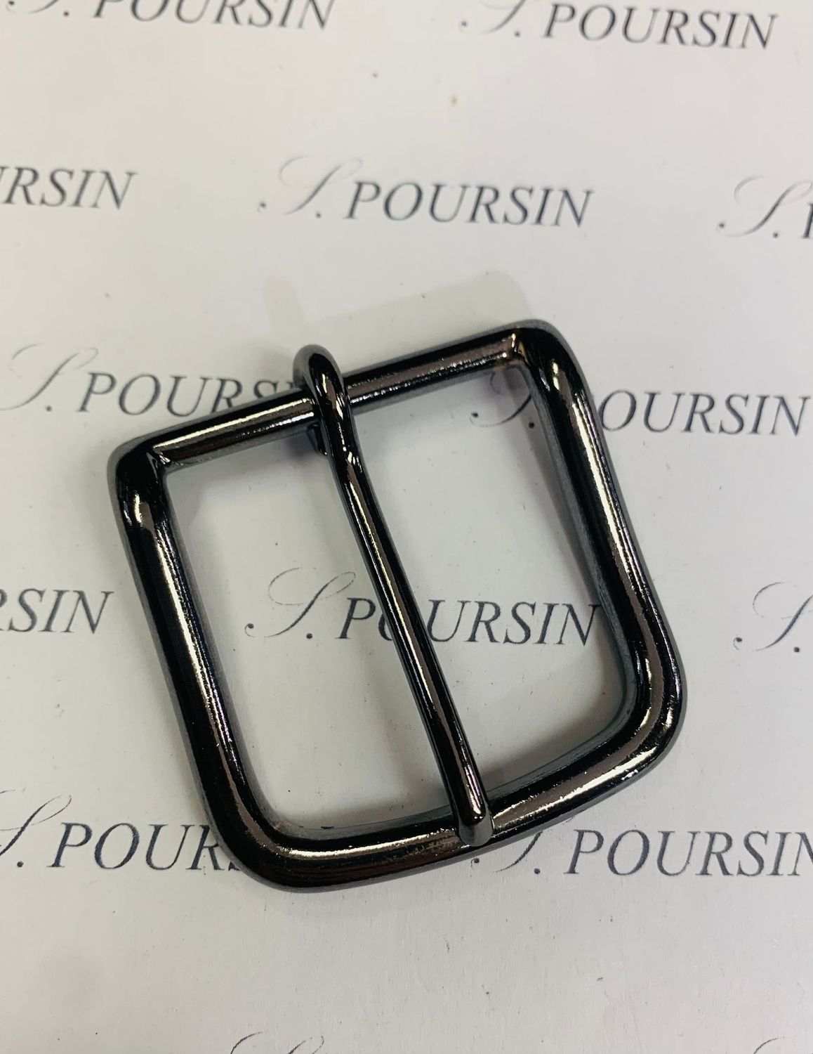 Boucle Lyre 35 Maro Laiton Poli Bille Nickel  Noir Verni- 1 pièce