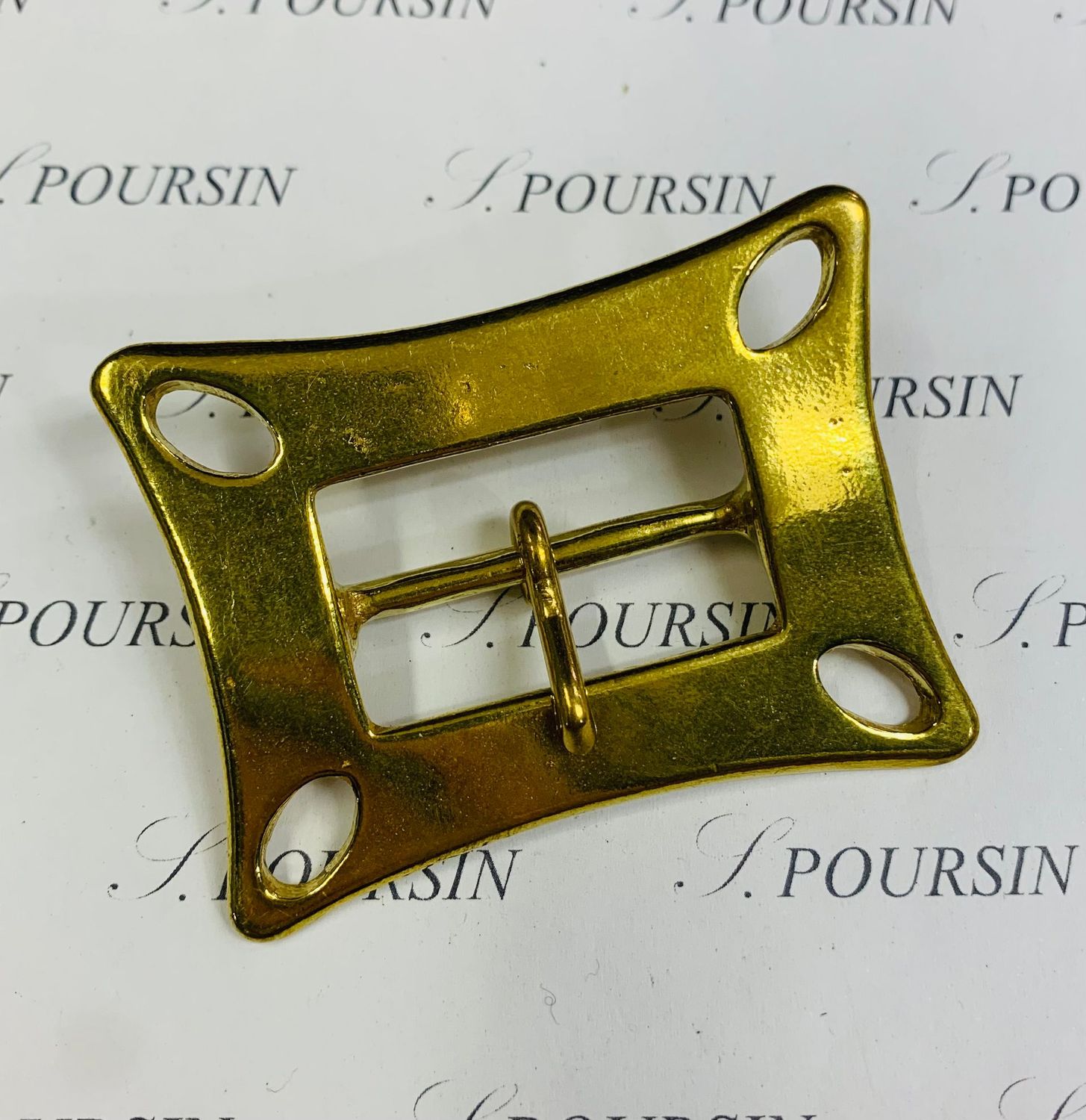 Boucle 376/35mm Laiton Poli Bille  - 1 pièce