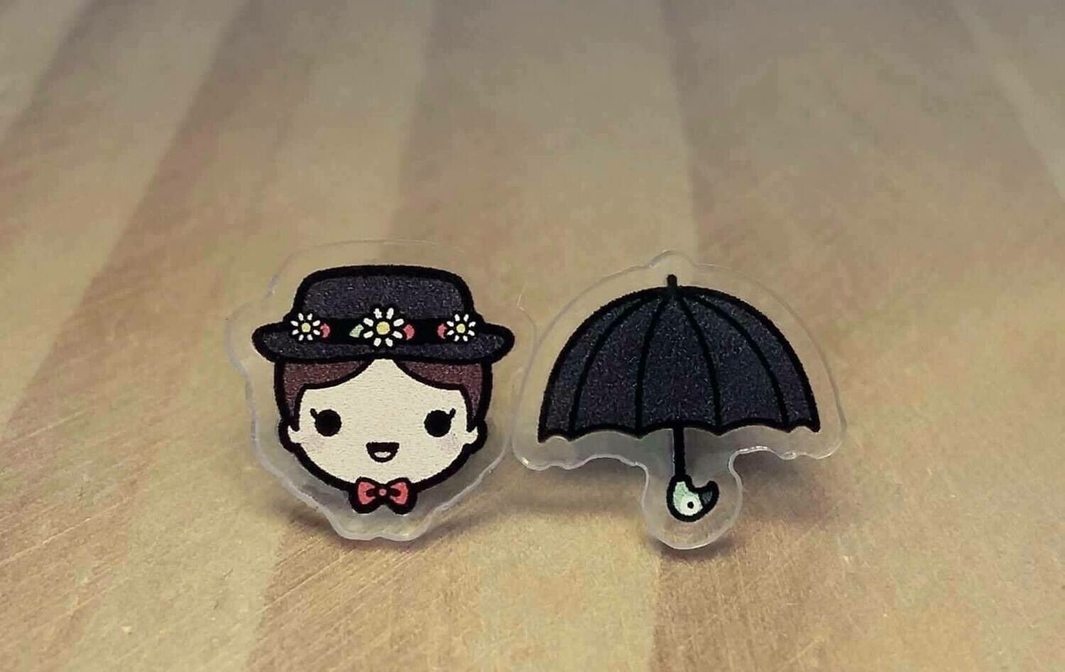 Coppia orecchini Mary Poppins e ombrello