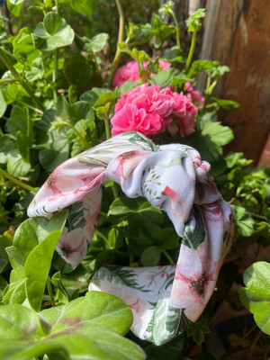 Cerchietto watercolor rosa e verde