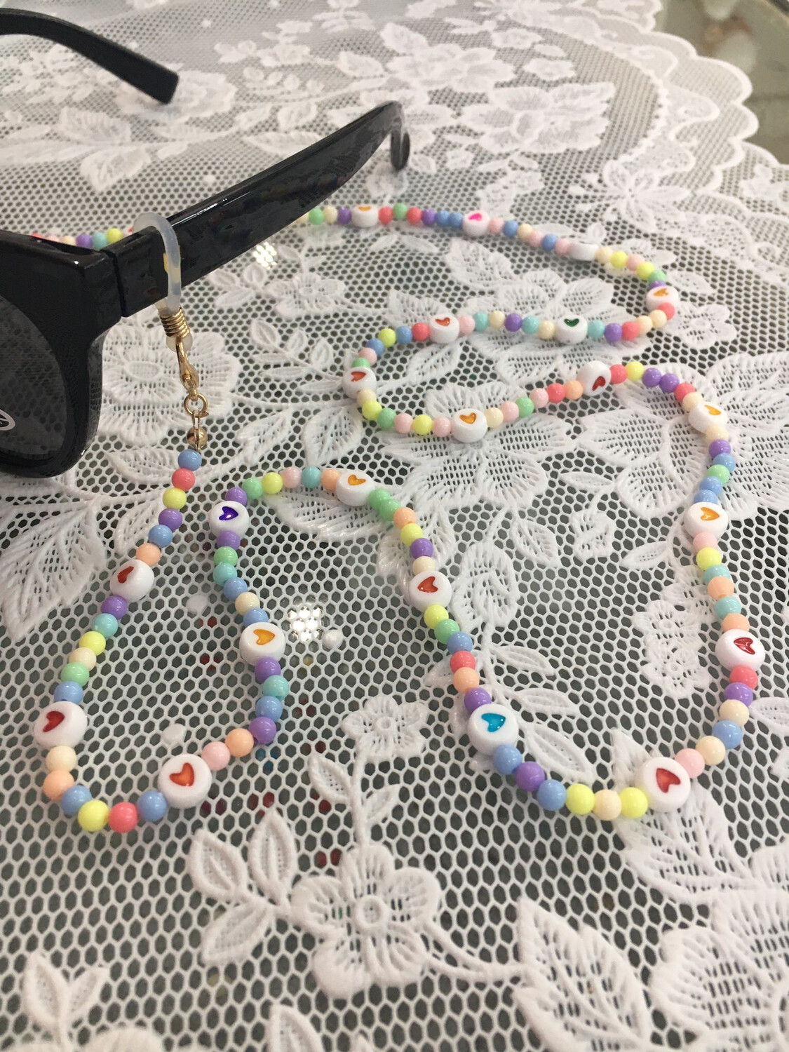 Catenella per occhiali e collana mod. candycane multicolor