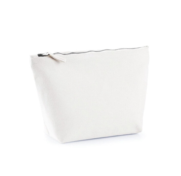 Beauty pochette media con zip bianco 