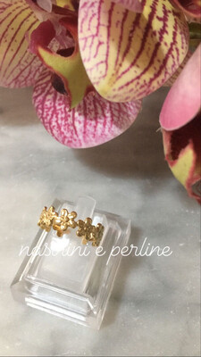 Anello veretta  in acciaio regolabile margherite oro