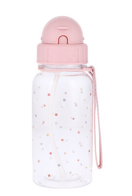 Bottiglia plastica pois rosa