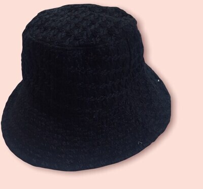 Cappello Bucket doubleface mod. Cherie  nero