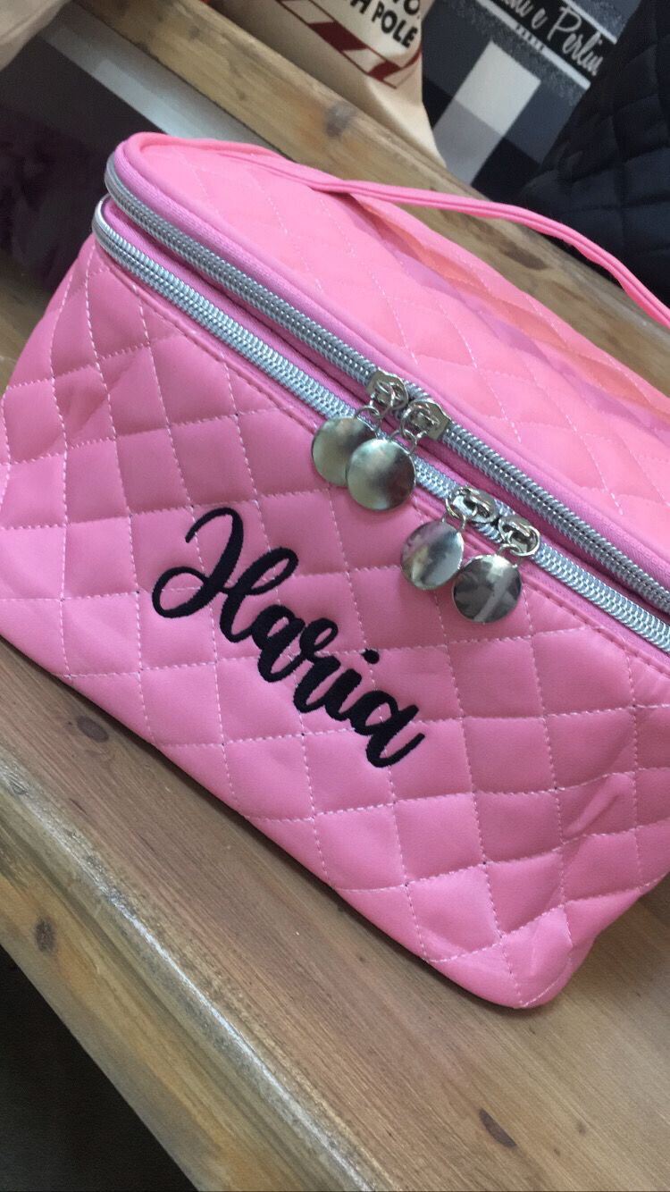 Beauty rosa acceso con manico matelassé personalizzato