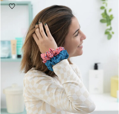 Set 2 Scrunchie fermacoda Mr Wonderful fiori rosa 