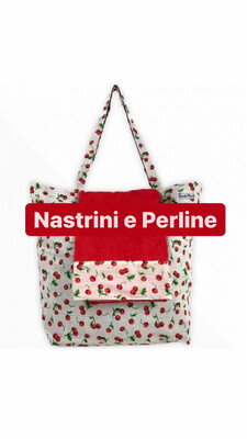 Set borsa + telo mare ciliegie