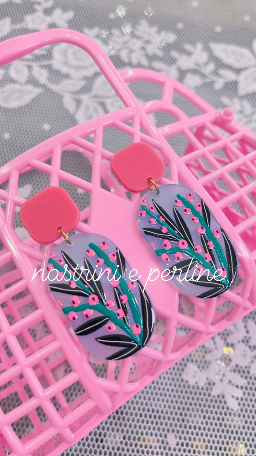 Coppia orecchini Summertime Bacche rosa