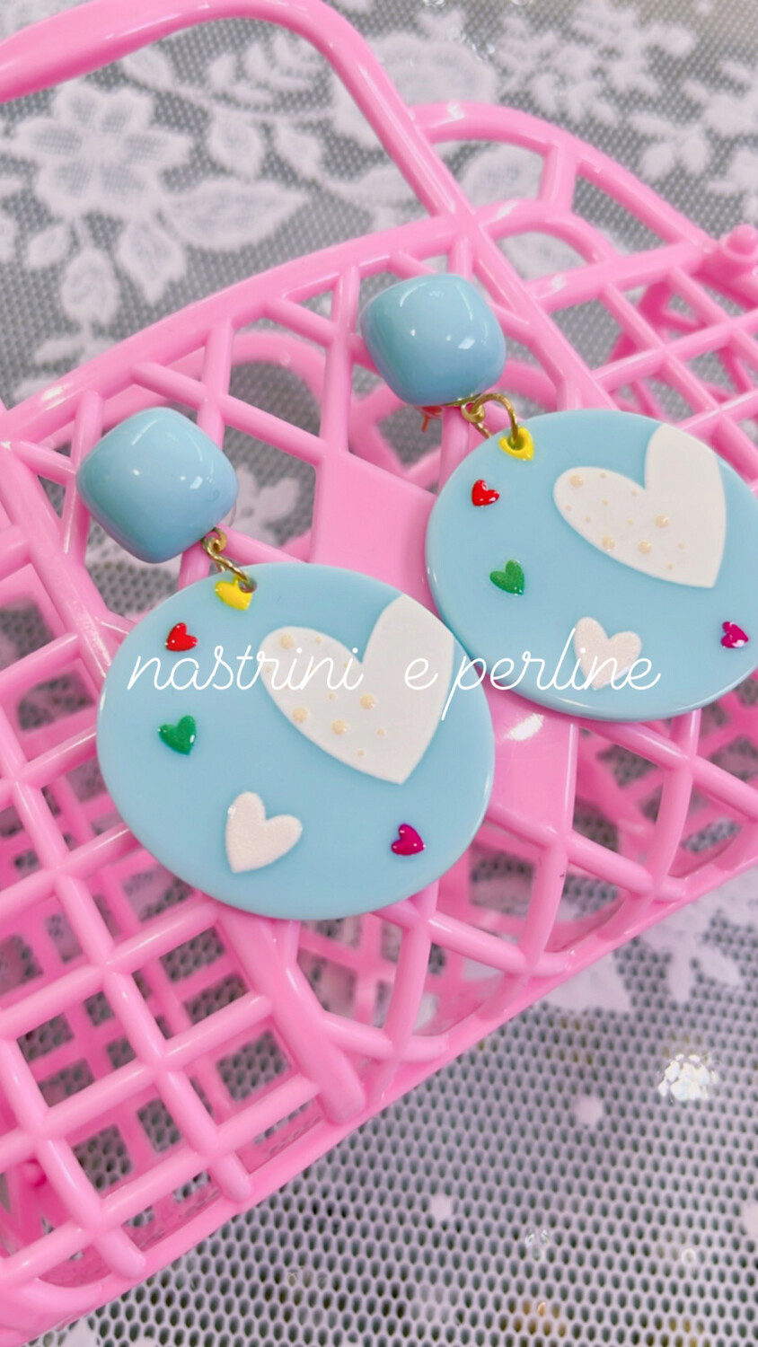 Coppia orecchini Summertime Celeste cuore