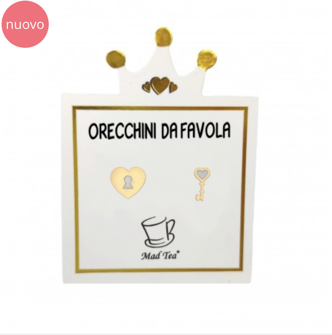 Orecchini bottoncino Mad Tea Chiave e serratura di Alice