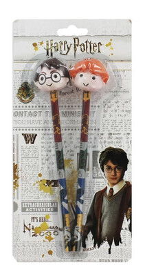Set 2 matite e gomme Ron Winsley e Harry Potter