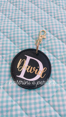 Portachiavi tondo personalizzato nero collezione Elite