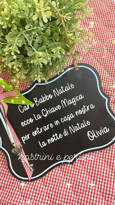 Targa personalizzata con chiave magica di Babbo Natale 