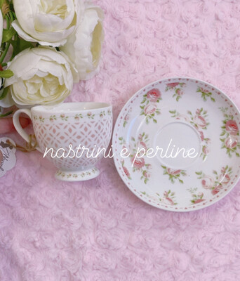 Set Tazza e Piattino serie Flower - disegno H