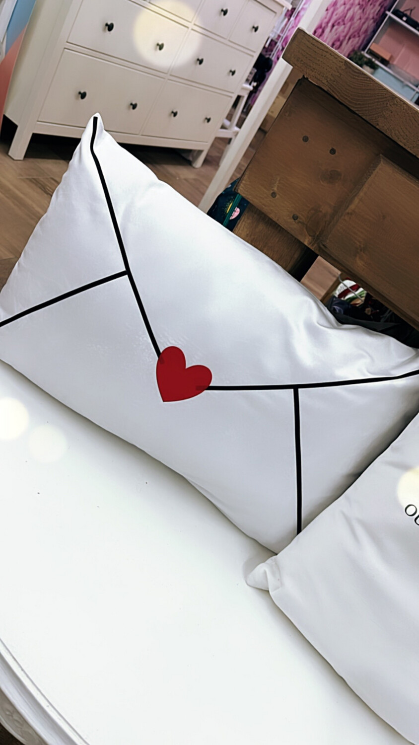 Cuscino e federa lettera d’amore