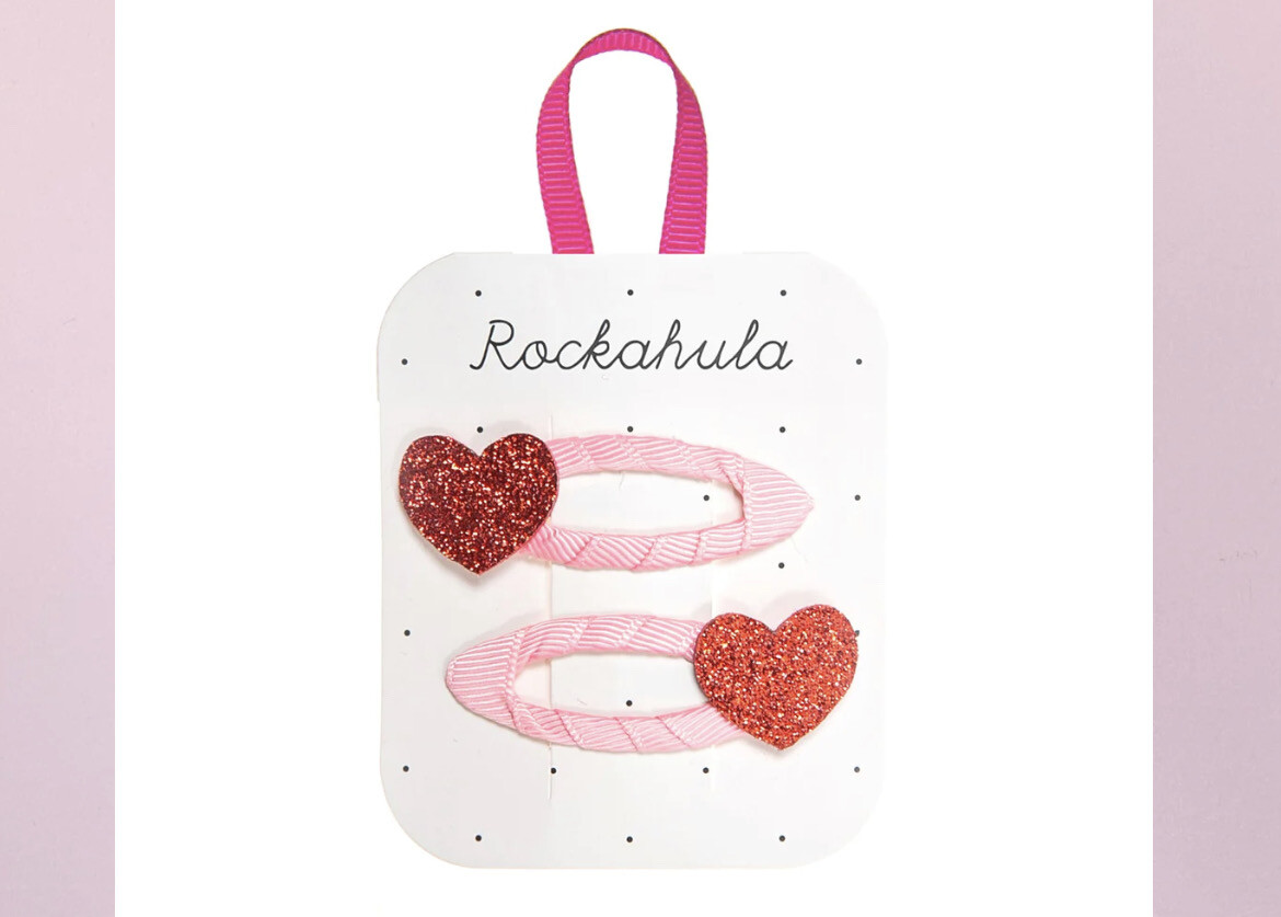 Set 2 Mollette Clic Clac cuori rosso Rockahula