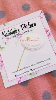 Monorecchino filo cuore oro arg. 925