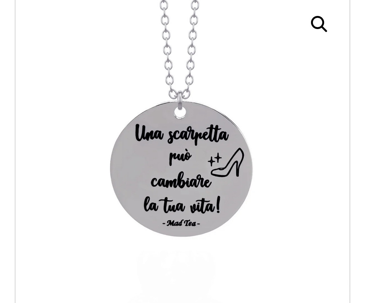Collana Mad Tea  Cenerentola “Una scarpetta può cambiare la tua vita” CC014