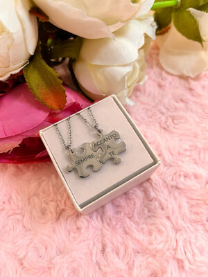 Coppia di Catenine Puzzle Sempre accanto a te