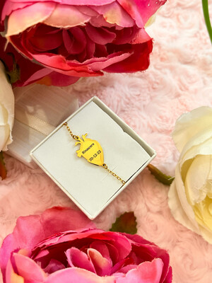 Bracciale Cuore Anatomico piccolo Personalizzato dorato