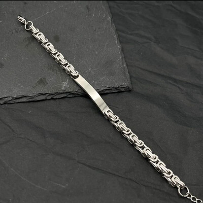 Bracciale uomo acciaio modello David argentato