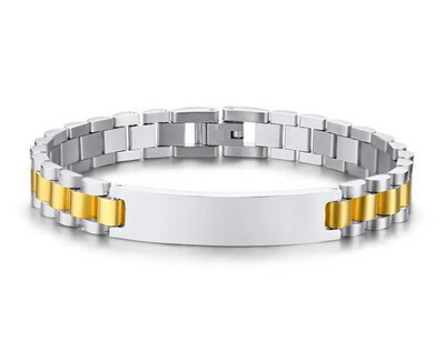 Bracciale uomo acciaio modello Alex argento e oro