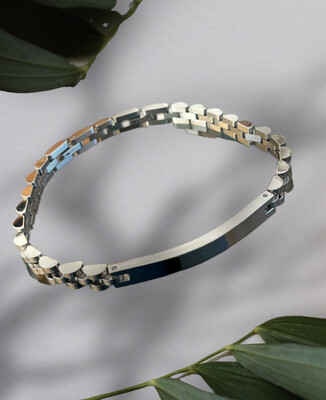 Bracciale uomo acciaio modello Rex argentato