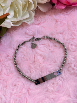 Bracciale lovely targhetta cuore traforato