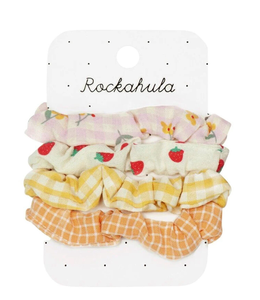 Set 4 mini scruncies elastico fantasie miste Rockahula