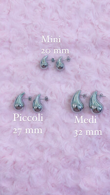 Coppia Orecchini Goccia acciaio finitura argento