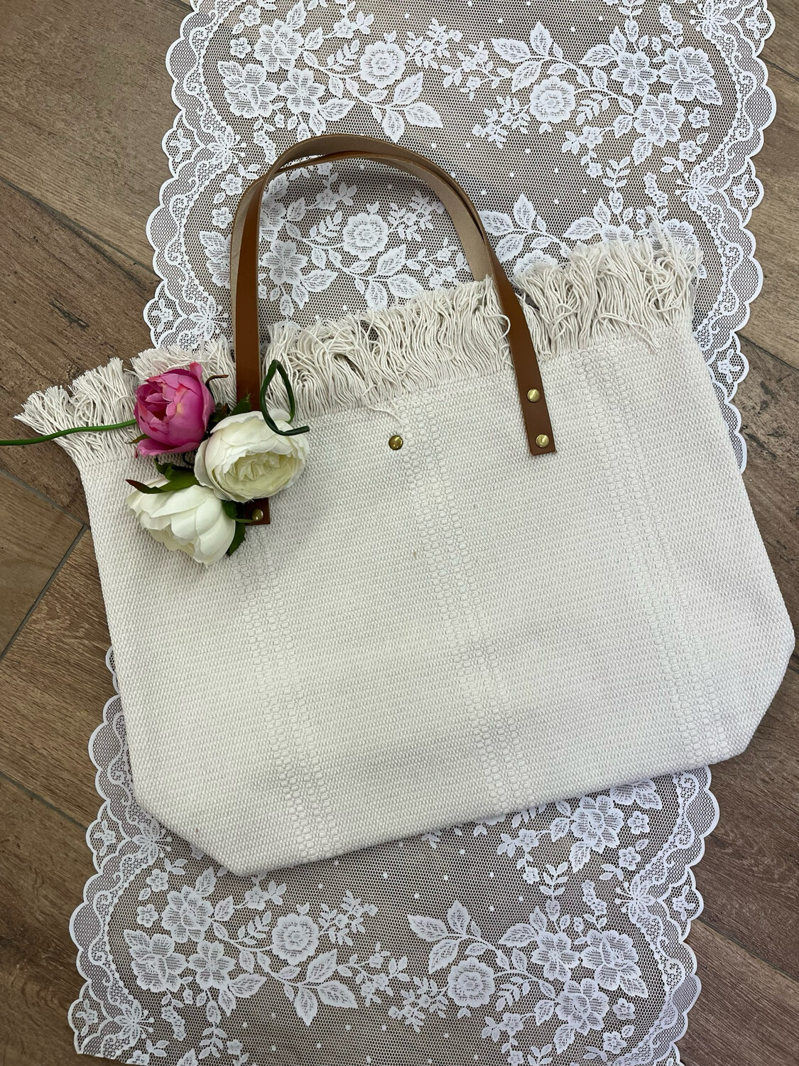 Borsa canvas off white #7