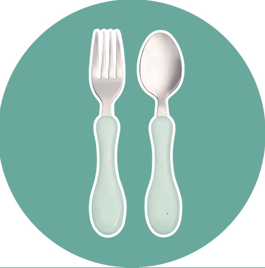 Set posate bimbo bimba Tutete verde salvia