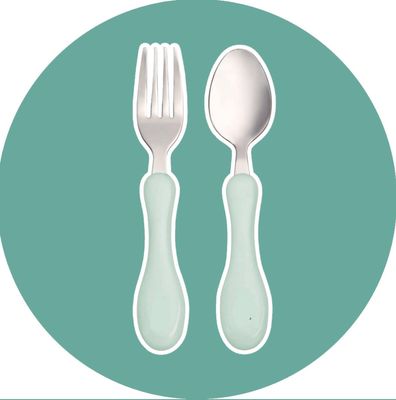 Set posate bimbo bimba Tutete verde salvia