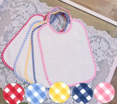 Bavaglino celeste spugna quadretti personalizzato