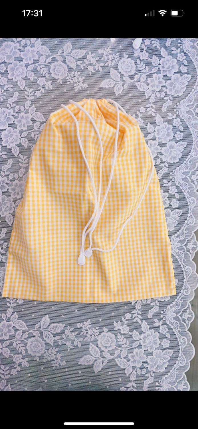 Sacchetto giallo quadretti personalizzato