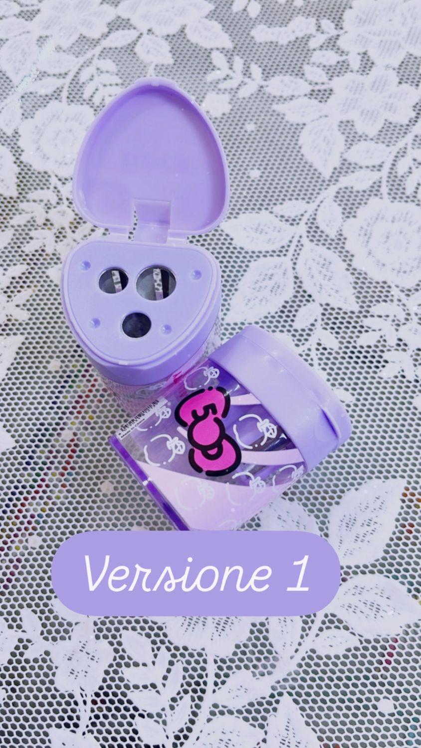 Temperino Hello Kitty versione lilla con serbatoio