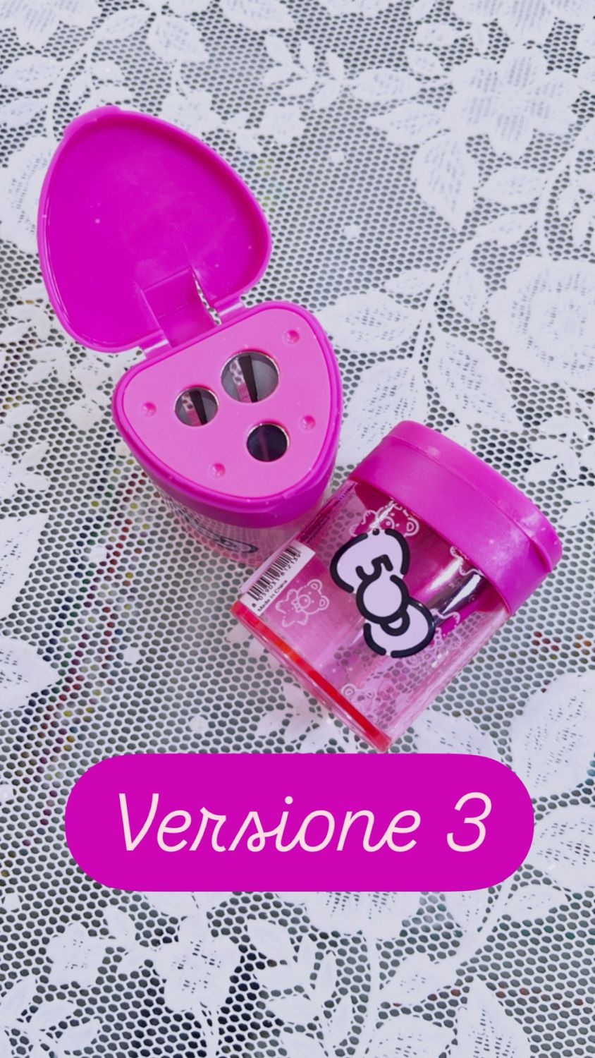 Temperino Hello Kitty versione fuxia con serbatoio