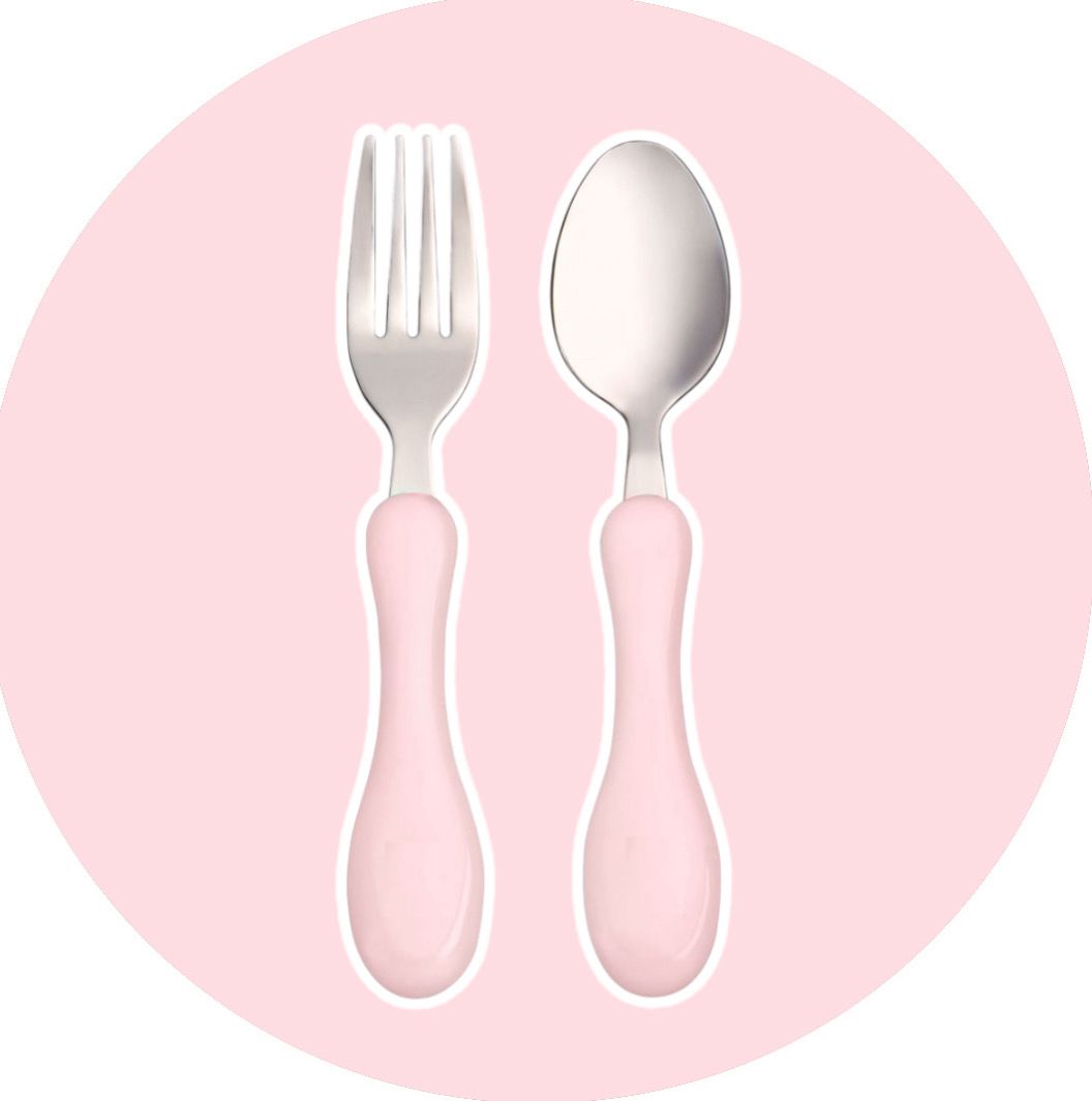 Set posate bimbo bimba Tutete rosa pastello
