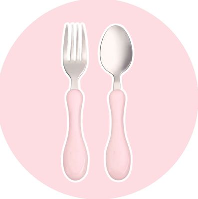 Set posate bimbo bimba Tutete rosa pastello