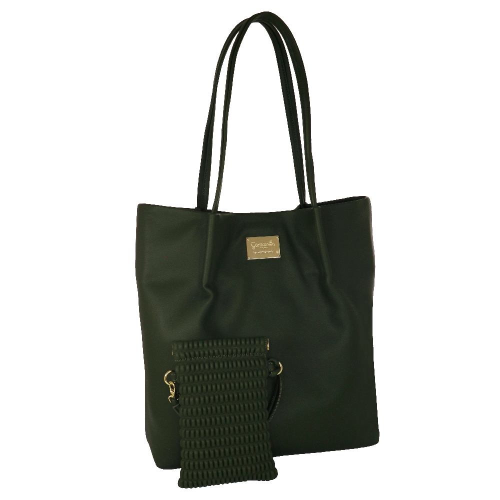 BORSA e PORTA CELL. DAILY TOTE BAG VERDE Camomilla Milano