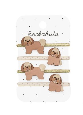 Set 4 elastichetti con cane Dolly Rockahula