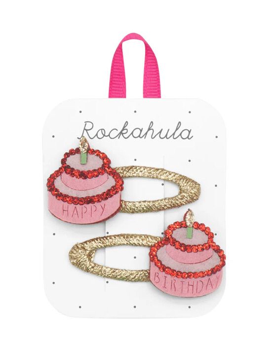 Set 2 Mollette Clic Clac torta happy birthday Rockahula